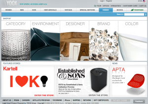 design section on yoox.com